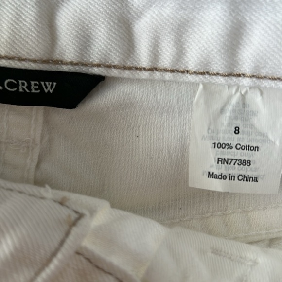 J. Crew White Denim Mini Skirt Size 8 Vintage Y2K distressed grunge stitching - Picture 6 of 7